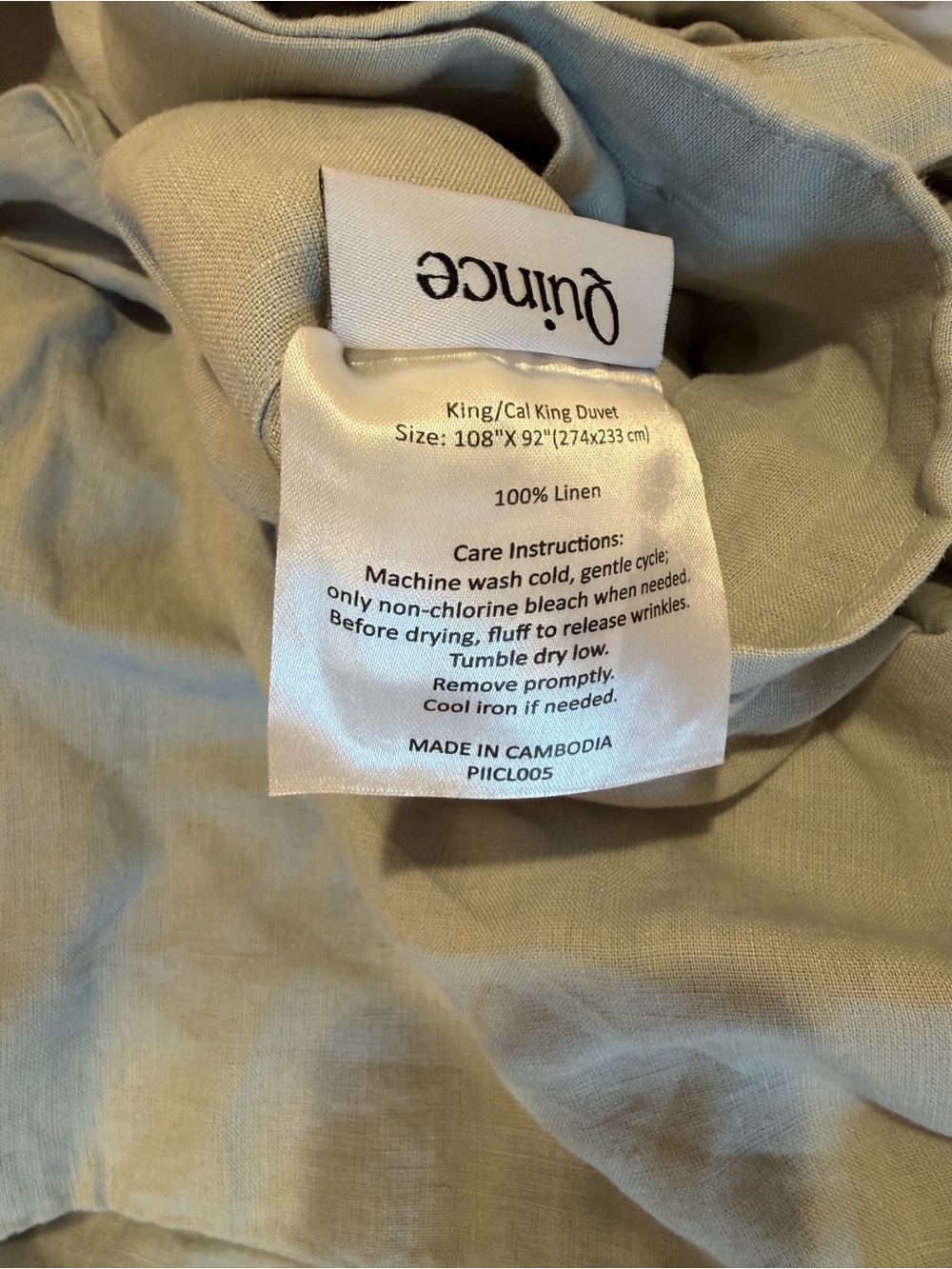 Quince European Linen Duvet Cover Set King/Cal King Mist - Picture 11 of 12
